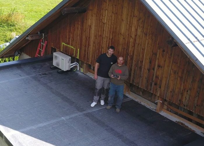 Vue drone d'une climatisation installée par GT Elec26